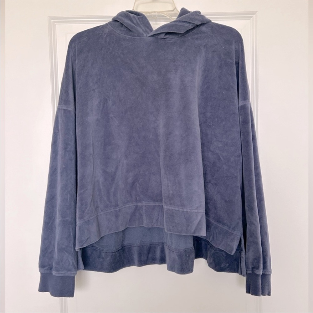 Women’s Aerie Blue Cropped Hooded Pullover Sweatshirt - Size L